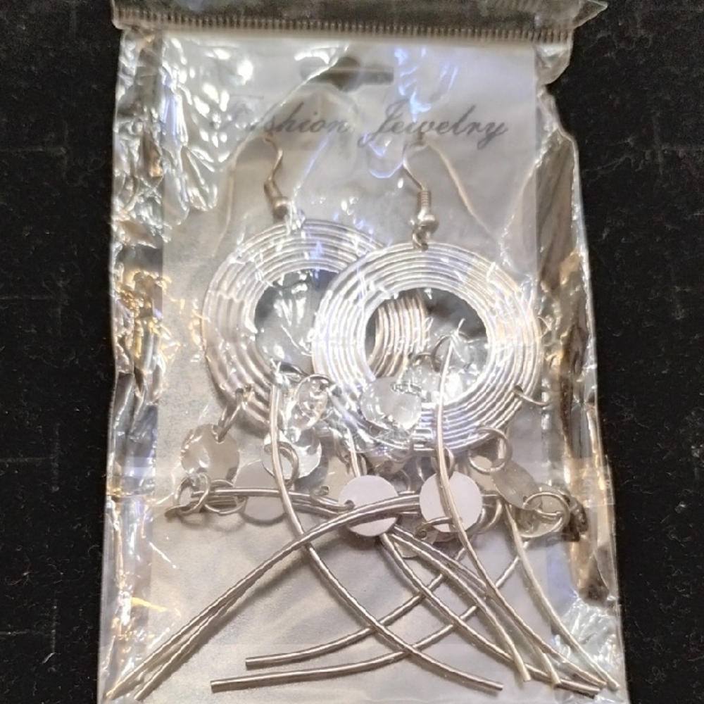 Fashion Jewelry Silver-Tone Multi Hoop Dangle Earrings